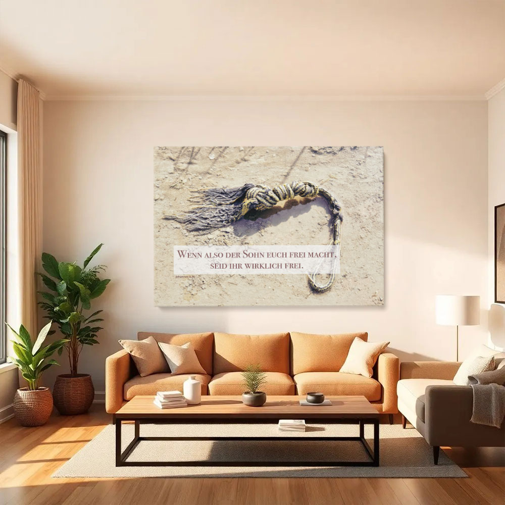 Wandbild im Wohnzimmer- Freiheit - Johannes 8,36