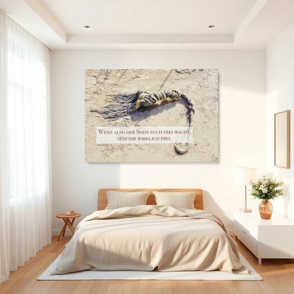 Wandbild im Schlafzimmer - Freiheit - Johannes 8,36