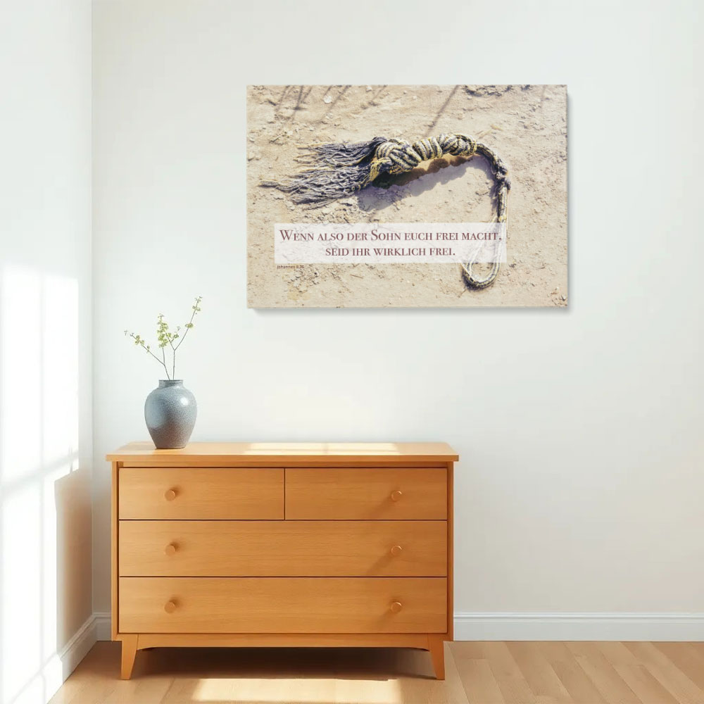 Wandbild im Flur - Freiheit - Johannes 8,36
