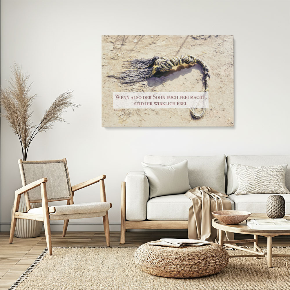 Wandbild im Wohnzimmer - Freiheit - Johannes 8,36