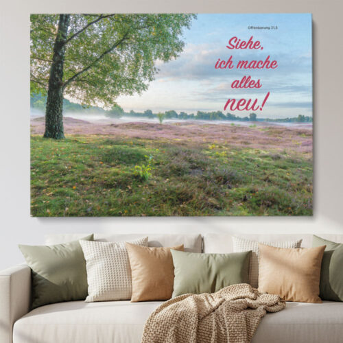 Jahreslosung 2026 - Bild mit Baum in einer Heidelandschaft